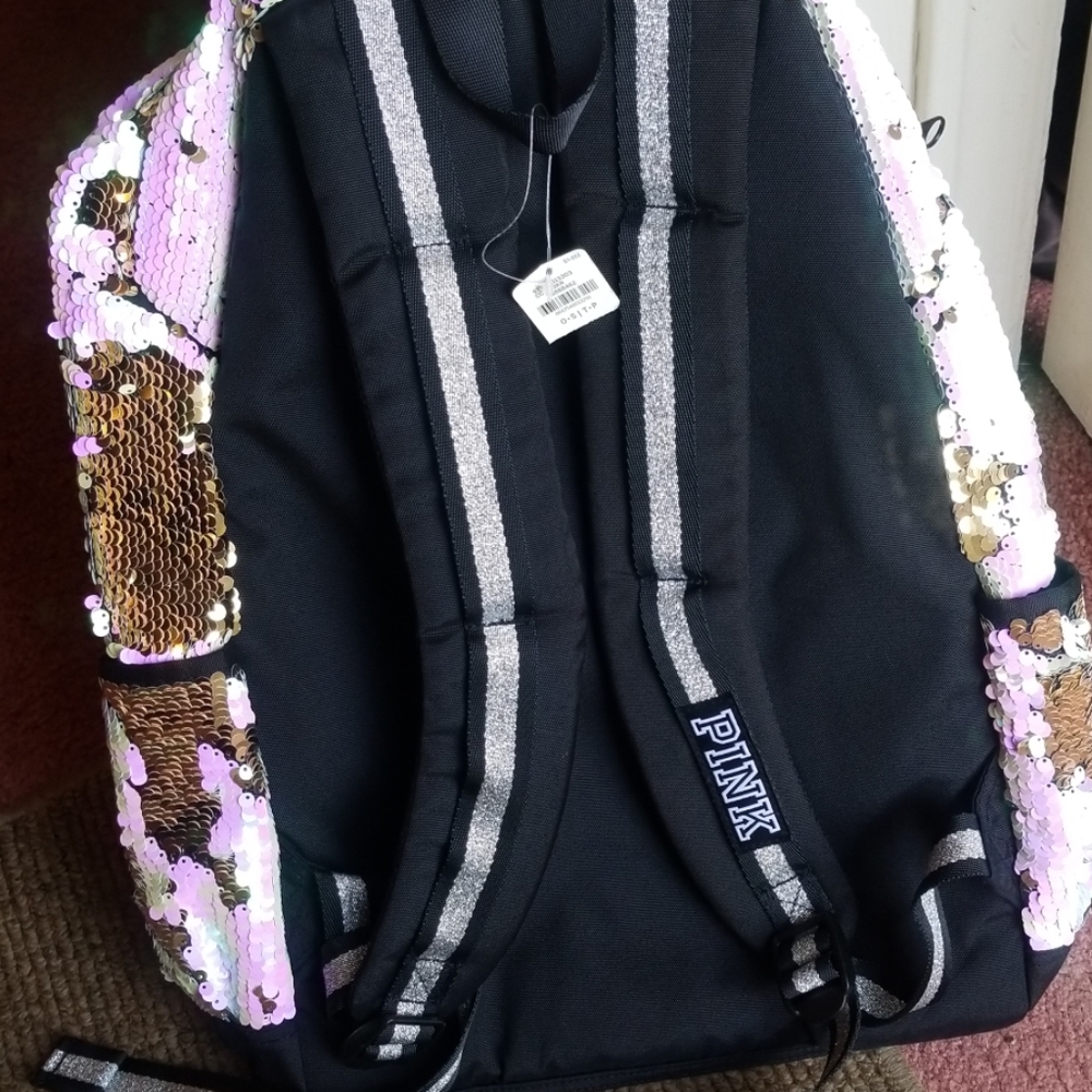 Victoria Secret pink reversing Bling backpack - Picture 4 of 6